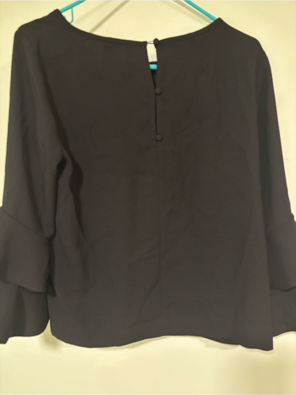 J Crew Black Ruffle Sleeve Blouse - Picture 4 of 4